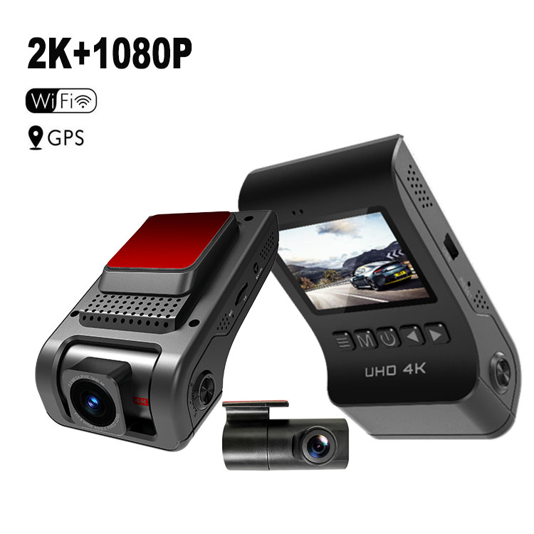 M4 Dual Lens Dash Cam 2K+1080P With WiFi and GPS 